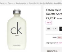 Parfum CK ONE 200ml à 27€ (+3.97 de port)