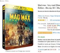 Coffret Blu ray 3d – dvd mad max fury road pas cher à 10€