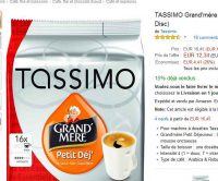 12.39€ le pack de 5 paquets de Dosettes Tassimo Petit Dejeuner Grand mere