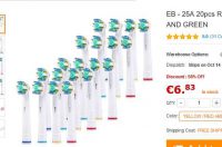 6.8€ le pack de 20 brossettes compatibles ORAL B