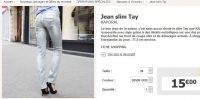 Jeans kaporal femmes à 15€ ( du 34 au 38)