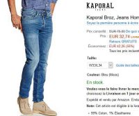 Jeans hommes Kaporal Broz entre 32 et 43€ ( du w29 au w33)