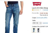 Jeans LEvis 514 à 32€
