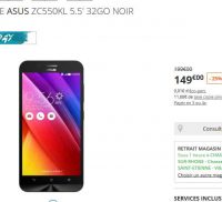 Smartphone asus ZC550KL à 149€