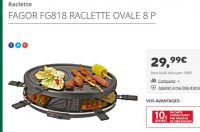 Machine à raclette Fagor FG818 8 personnes à moins de 30€