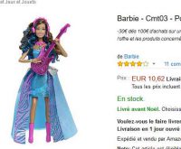 Jouet : poupée barbie qui chante « Erika Rock et Royale » à 10€