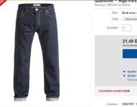 Jeans quiksilver hommes à 21.5€ port inclus