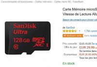 Carte mémoire resistante micro sd sandisk ultra 128go à moins de 30€ (amazon)