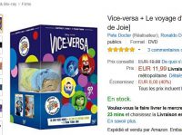 12€ le coffrets dvd deux films ( Vice Versa + Arlo ou nouveaux heros + ralph) et avec une peluche