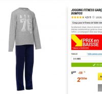 Mega affaire: 2.5€ le jogging fitness pour garçons (8,10,12 ans)
