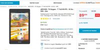 92€ la tablette archos 7 pouces 2go de ram 32go de rom