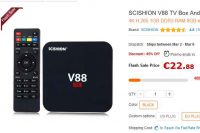 22.88€ la box tv android Scishion V88 (quad core, 1go , 8go)