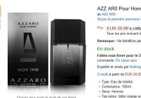 Eau de toilette Azzaro Night Time 100ml à moins de 30€
