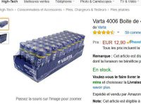12.9€ le pack de 40 piles AA Varta Industrial