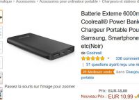 Batterie externe 6000mah à moins de 10€