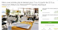 Nantes : repas à 32€ pour deux au westotel nantes atlantique