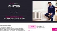 Mode: bon d’achats BURTON à moitié prix (50€ le bon de 100)