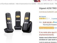 Pack 3 telephones gigaset trio 250 qui revient à moins de 40€