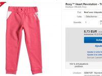 Pantalon Jogging Roxy pour filles à 8.73€ port inclus