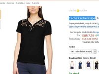 Pas cher : 7.79€ le tee shirt femmes à dentelle cache cache