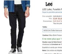Jeans Lee hommes autour de 30€ dans plusieurs tailles