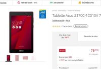 Tablette Asus 7 pouces 16go d’espace de stockage à 78€
