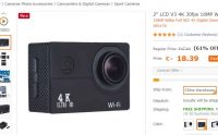 Caméra sportive 4K wifi à 18€ port inclus