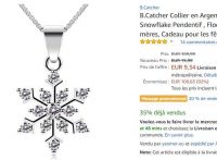 9.34€ le collier en argent avec pendentif flocon de neige