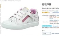 21€ les sneakers cuir geox kiwi pour petites filles (22 au 27)