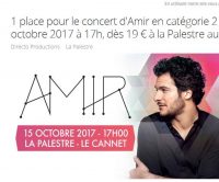 29€ la place cat1 pour le concert d’AMIR au Cannet