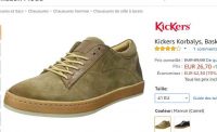Chaussures cuir hommes KICKERS Korbalys à 26.7€