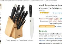 30€ le lot de 6 couteaux + support + aiguisoir …