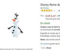Peluche Olaf 25 cm à 6.4€