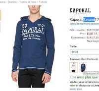 Sweat – tee shirt à capuche KAPORAL Tavaxe à 11 – 13€