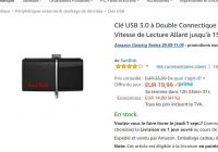 Cle usb sandisk 64go double port à 19.99€