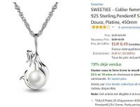 Bijoux pas cher : 8.49€ le collier en argent avec pendentif sirene et perle
