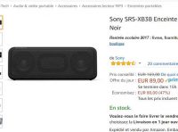 Enceinte Sony SRS-XB3B à 89€