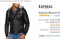 Blouson hommes kaporal dino à 32.7€ ( en S L XL)