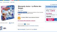 Jeu : monopoly reine des neiges à 9.99€ port inclus