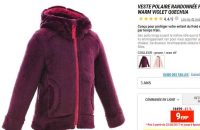 9.9€ la veste polaire chaude quechua pour petites filles (2 -5 ans)