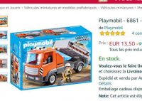 Jouet – camion de chantier playmobil (6861 ) à 12.5€ (prime amazon)