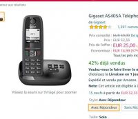 Bon prix : telephone repondeur gigaset AS405A à 25€