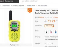 9.16€ le lot de deux talkies walkies