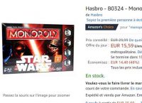Jouets : Jeu du Monopoly STAR WARS à 15.99€
