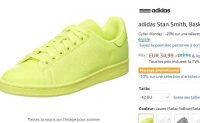 Mode : 28€ les chaussures adidas stan smith Jaune adulte