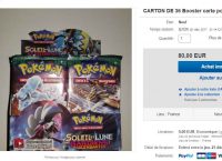Bon plan cartes pokemon : 85€ le pack de 36 boosters Soleil et lune Gardiens ascendants