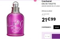 Eau de toilette Cacharel Amor Amor in a Flash 30ml à 21€ ( marionnaud)