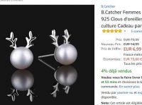 Bijoux : 6.99€ les boucles d’oreilles en argent avec perle