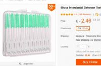 2.49€ les 40 brossettes à dents