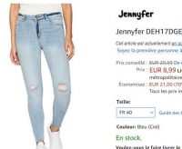 8.99€ le jeans jennyfer skinny dechiré